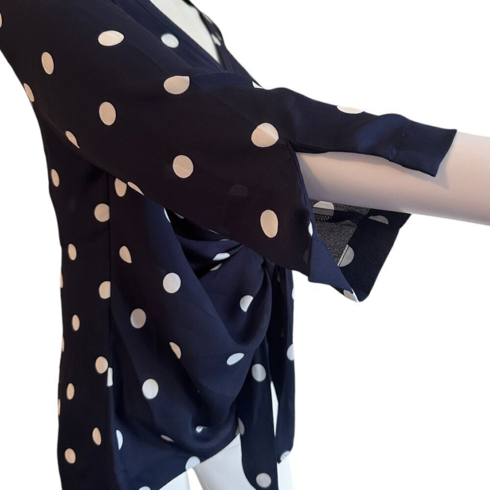 NY&C NWT small navy blue with polka dots button down front bow detail​​​​​ - Picture 5 of 8